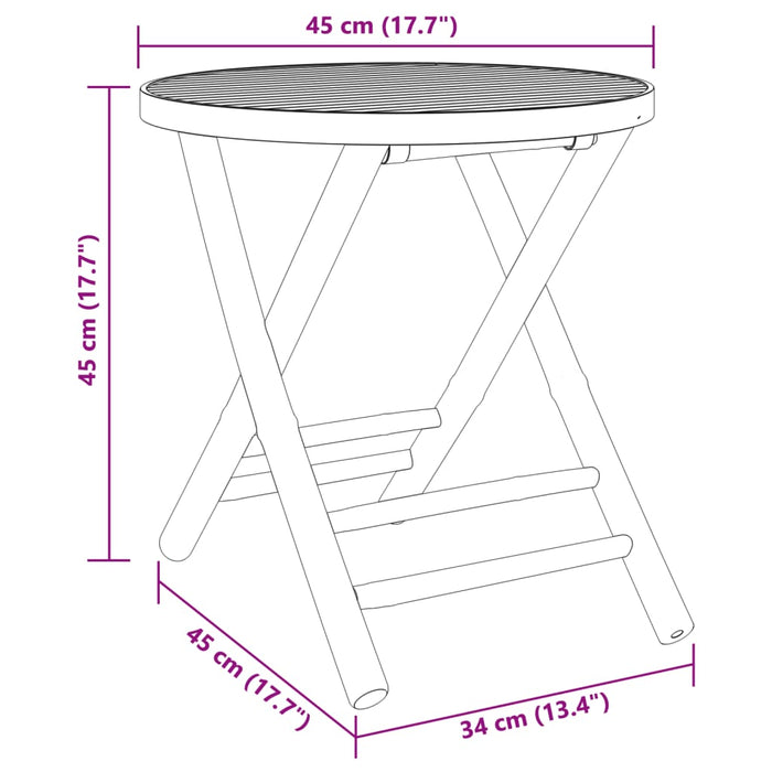Set mobilier bistro, 3 piese, bambus - WALTI WALTI