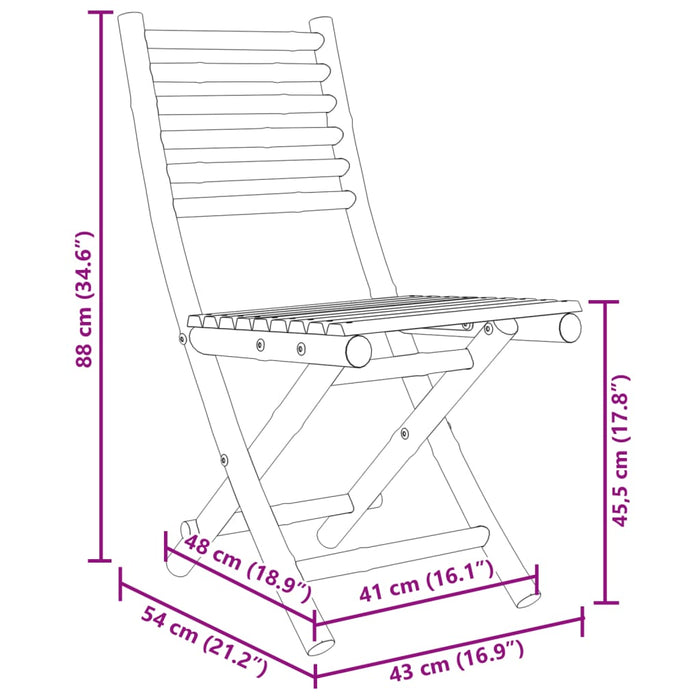 Set mobilier bistro, 3 piese, bambus - WALTI WALTI