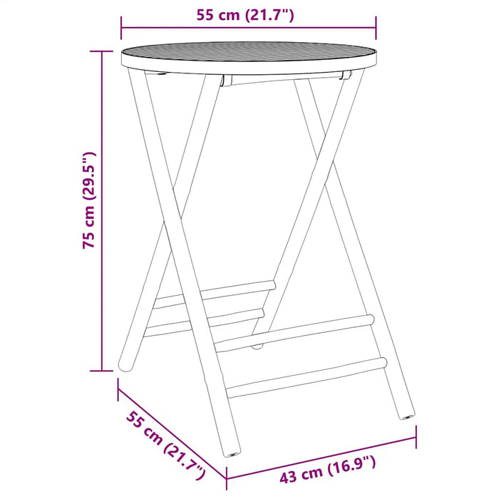 Set mobilier bistro, 3 piese, bambus - WALTI WALTI