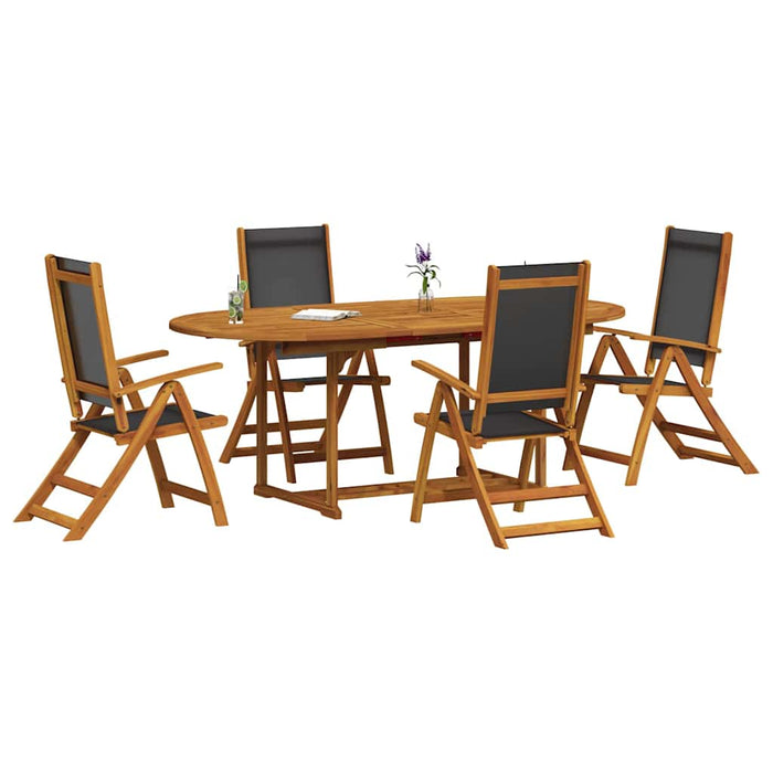 Set mobilier de grădină, 5 piese, lemn masiv acacia/textilenă - WALTI WALTI