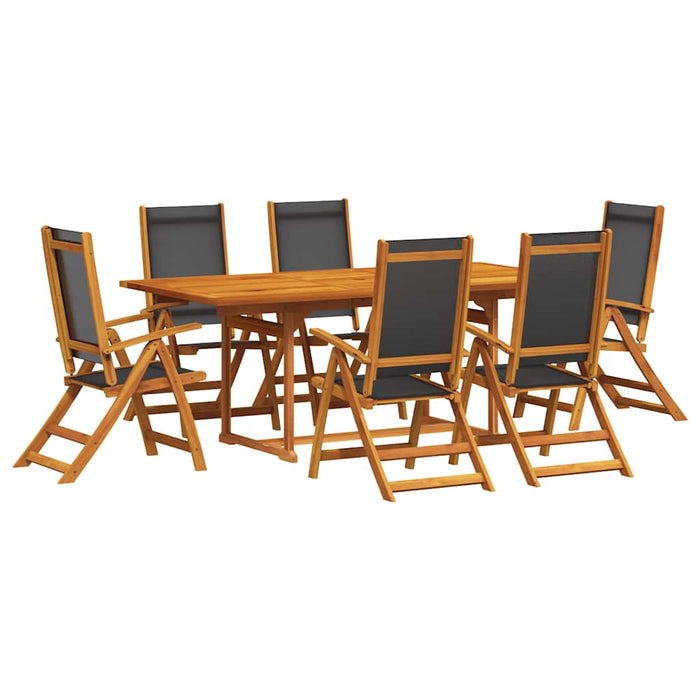 Set mobilier de grădină, 7 piese, lemn masiv acacia/textilenă - WALTI WALTI