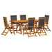 Set mobilier de grădină, 7 piese, lemn masiv acacia/textilenă - WALTI WALTI