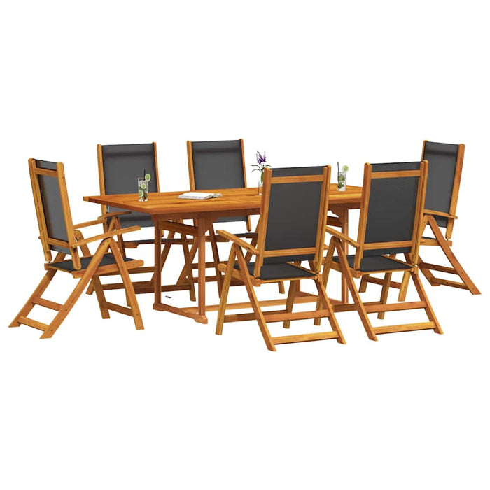 Set mobilier de grădină, 7 piese, lemn masiv acacia/textilenă - WALTI WALTI