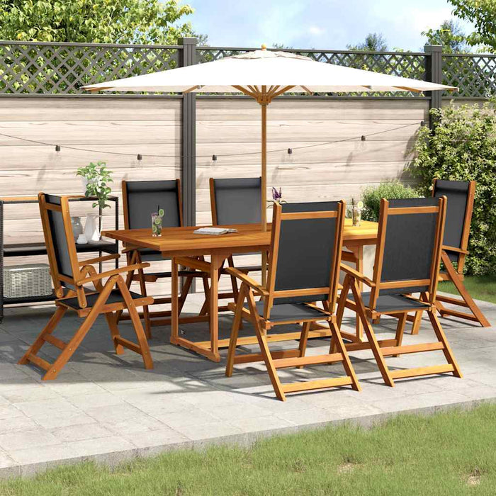 Set mobilier de grădină, 7 piese, lemn masiv acacia/textilenă - WALTI WALTI