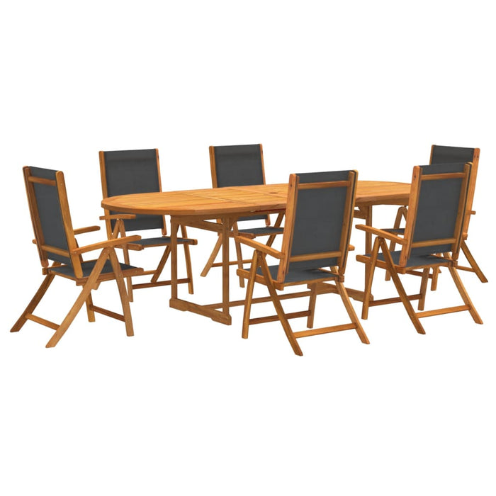 Set mobilier de grădină, 7 piese, lemn masiv acacia/textilenă - WALTI WALTI