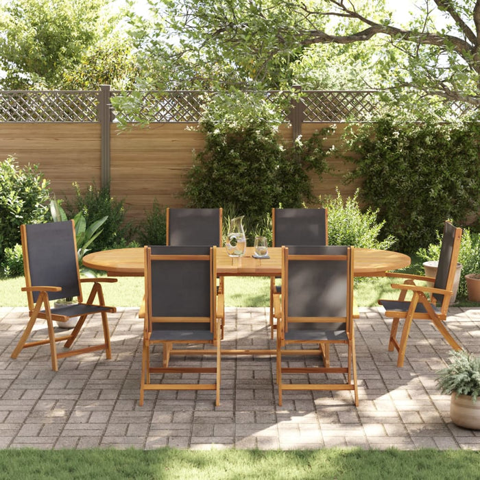 Set mobilier de grădină, 7 piese, lemn masiv acacia/textilenă - WALTI WALTI