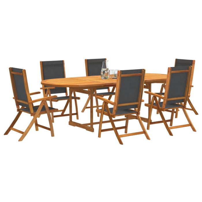 Set mobilier de grădină, 7 piese, lemn masiv acacia/textilenă - WALTI WALTI