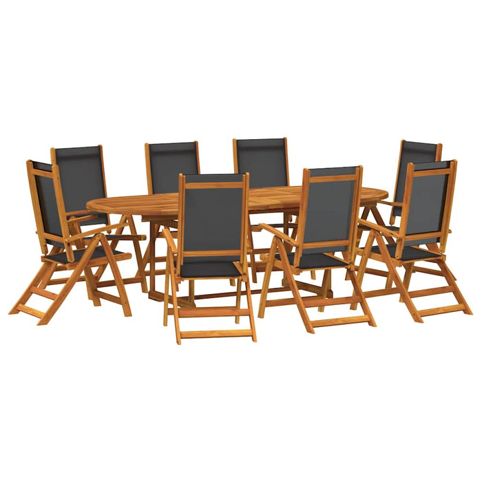 Set mobilier de grădină, 9 piese, lemn masiv acacia/textilenă - WALTI WALTI