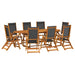 Set mobilier de grădină, 9 piese, lemn masiv acacia/textilenă - WALTI WALTI
