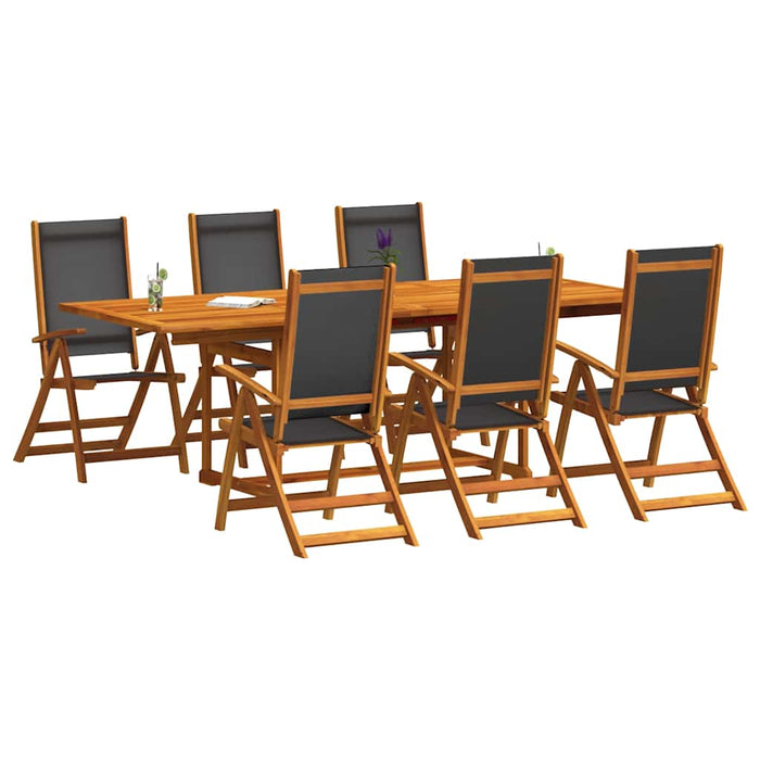 Set mobilier de grădină, 7 piese, lemn masiv acacia/textilenă - WALTI WALTI