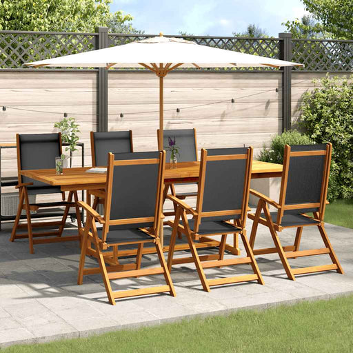 Set mobilier de grădină, 7 piese, lemn masiv acacia/textilenă - WALTI WALTI