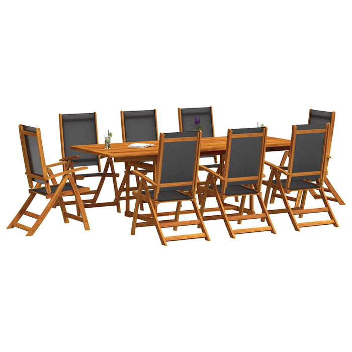 Set mobilier de grădină, 9 piese, lemn masiv acacia/textilenă - WALTI WALTI