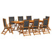 Set mobilier de grădină, 9 piese, lemn masiv acacia/textilenă - WALTI WALTI