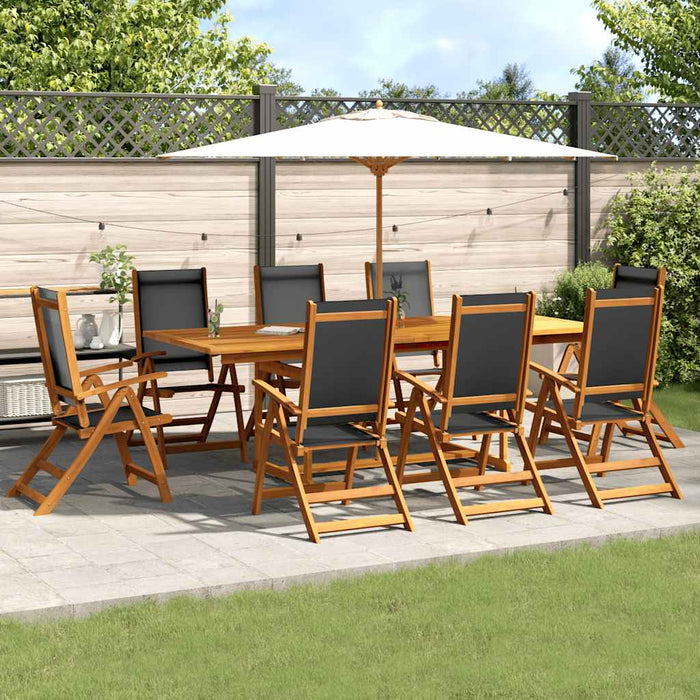 Set mobilier de grădină, 9 piese, lemn masiv acacia/textilenă - WALTI WALTI