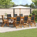 Set mobilier de grădină, 9 piese, lemn masiv acacia/textilenă - WALTI WALTI