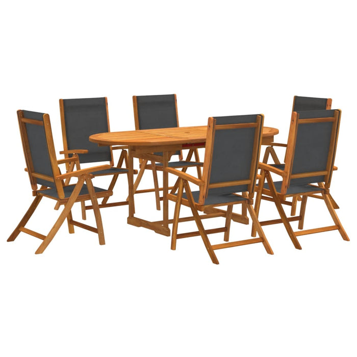 Set mobilier de grădină, 7 piese, lemn masiv acacia/textilenă - WALTI WALTI
