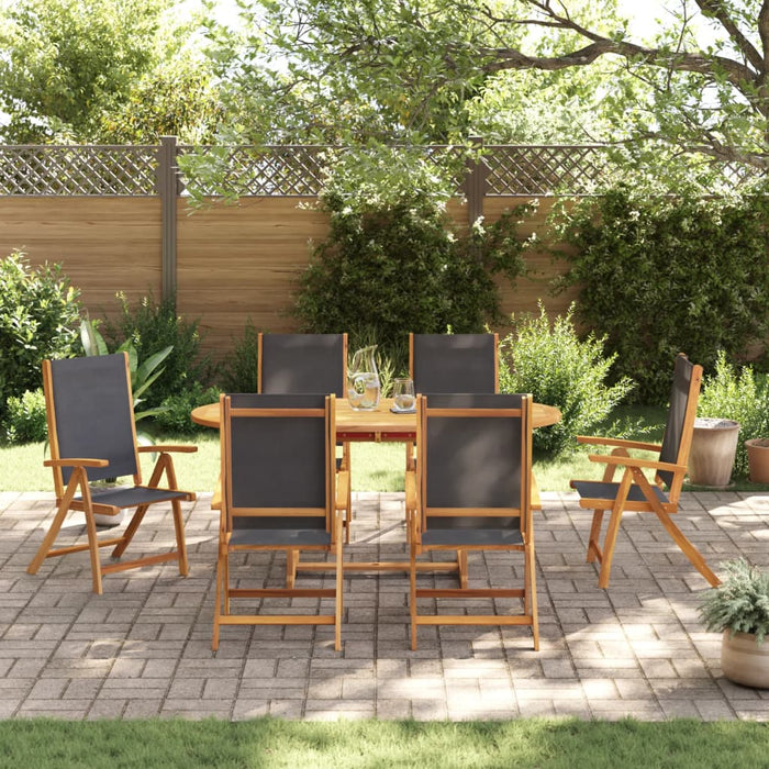 Set mobilier de grădină, 7 piese, lemn masiv acacia/textilenă - WALTI WALTI