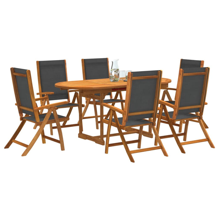 Set mobilier de grădină, 7 piese, lemn masiv acacia/textilenă - WALTI WALTI