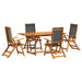 Set mobilier de grădină, 7 piese, lemn masiv acacia/textilenă - WALTI WALTI