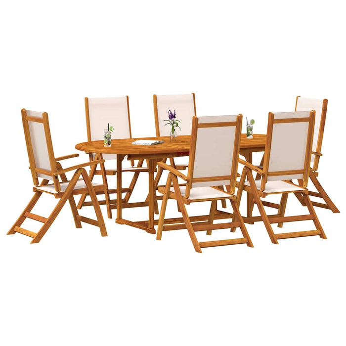 Set mobilier de grădină, 7 piese, lemn masiv acacia/textilenă - WALTI WALTI