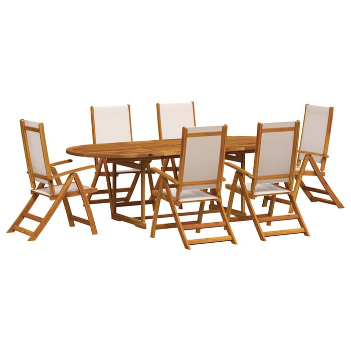 Set mobilier de grădină, 7 piese, lemn masiv acacia/textilenă - WALTI WALTI