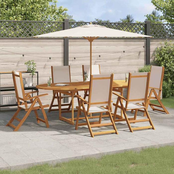 Set mobilier de grădină, 7 piese, lemn masiv acacia/textilenă - WALTI WALTI