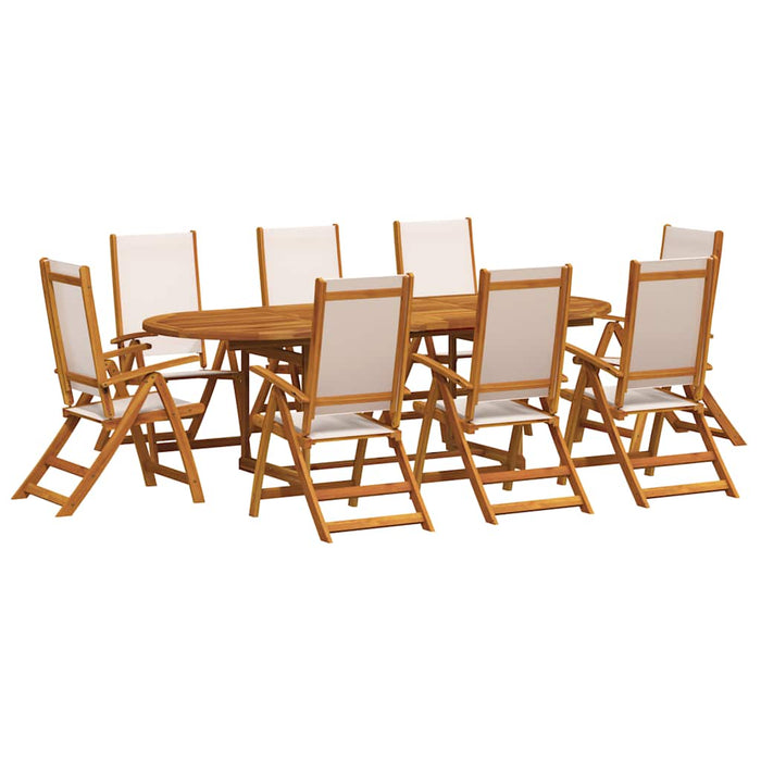 Set mobilier de grădină, 9 piese, lemn masiv acacia/textilenă - WALTI WALTI