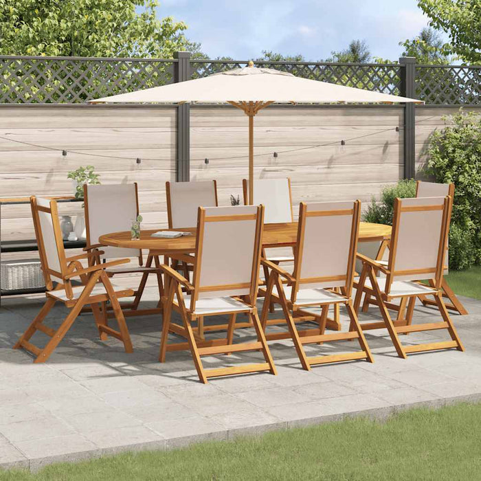 Set mobilier de grădină, 9 piese, lemn masiv acacia/textilenă - WALTI WALTI