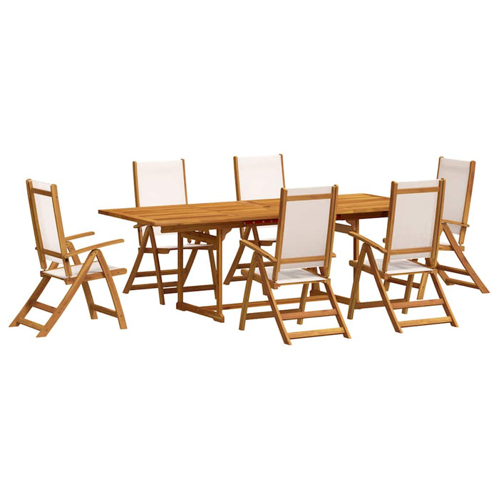 Set mobilier de grădină, 7 piese, lemn masiv acacia/textilenă - WALTI WALTI