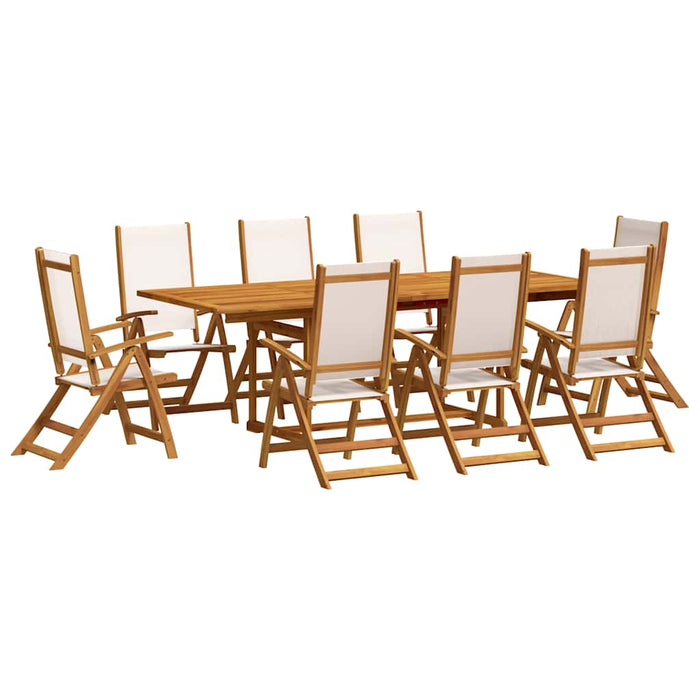 Set mobilier de grădină, 9 piese, lemn masiv acacia/textilenă - WALTI WALTI