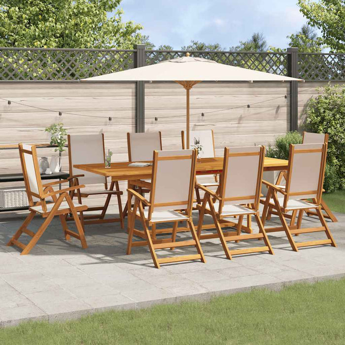 Set mobilier de grădină, 9 piese, lemn masiv acacia/textilenă - WALTI WALTI