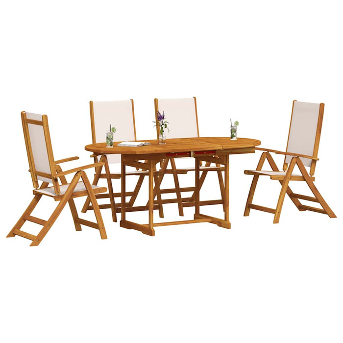 Set mobilier de grădină, 5 piese, lemn masiv acacia/textilenă - WALTI WALTI