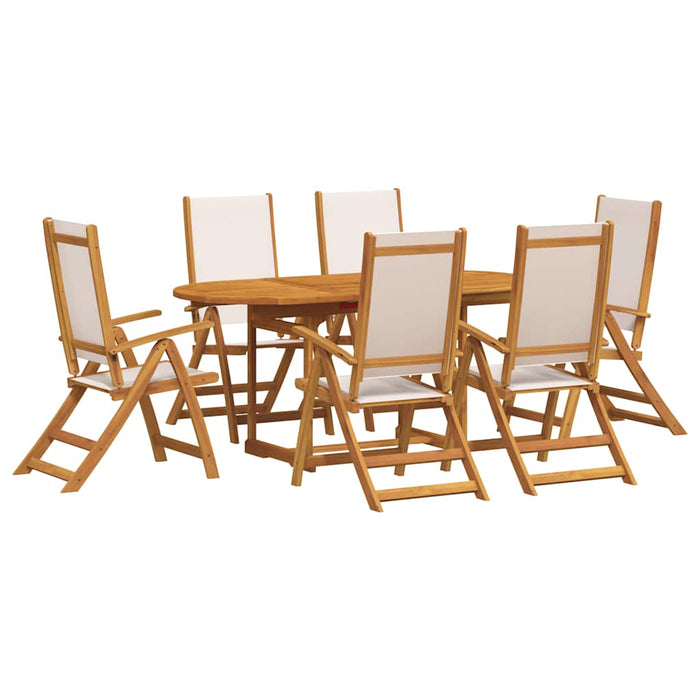 Set mobilier de grădină, 7 piese, lemn masiv acacia/textilenă - WALTI WALTI