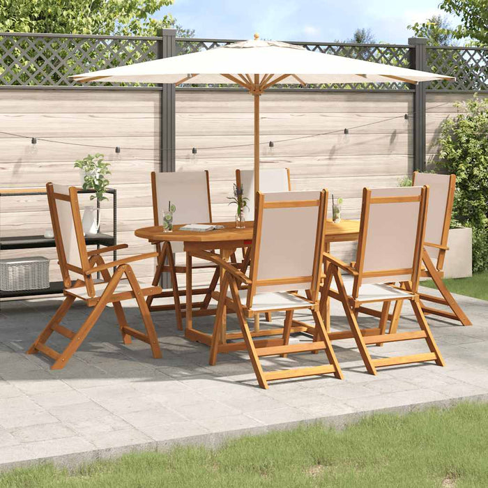 Set mobilier de grădină, 7 piese, lemn masiv acacia/textilenă - WALTI WALTI