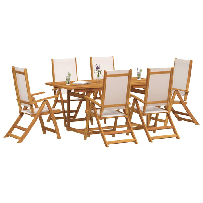 Set mobilier de grădină, 7 piese, lemn masiv acacia/textilenă - WALTI WALTI