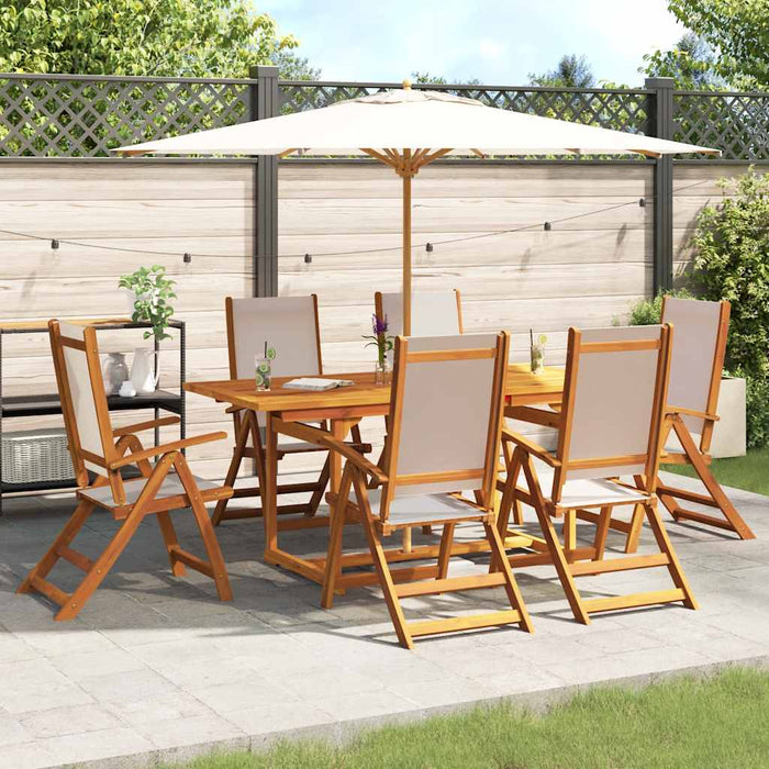 Set mobilier de grădină, 7 piese, lemn masiv acacia/textilenă - WALTI WALTI