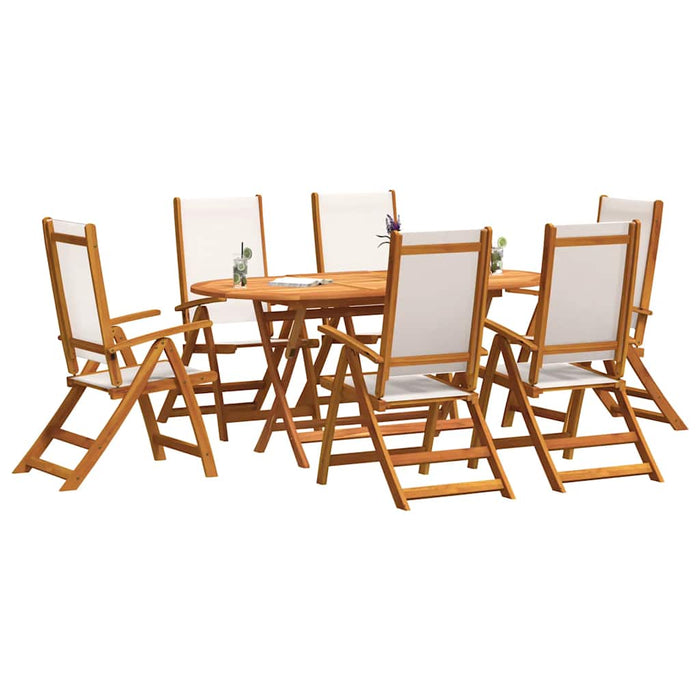 Set mobilier de grădină, 7 piese, lemn masiv acacia/textilenă - WALTI WALTI