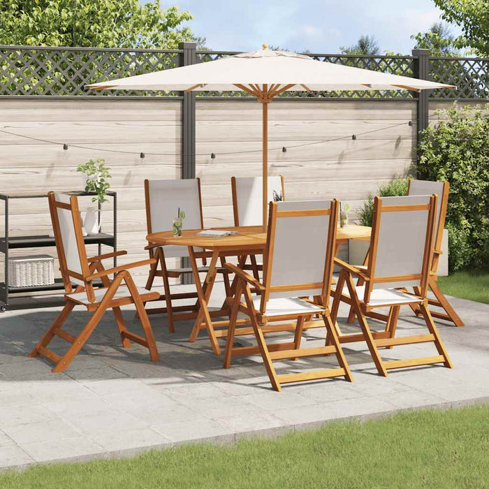 Set mobilier de grădină, 7 piese, lemn masiv acacia/textilenă - WALTI WALTI