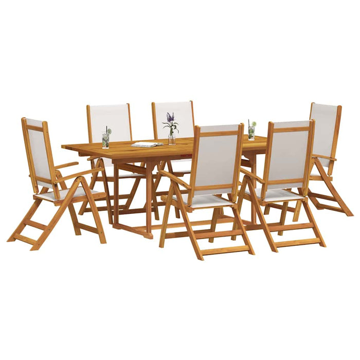 Set mobilier de grădină, 7 piese, lemn masiv acacia/textilenă - WALTI WALTI