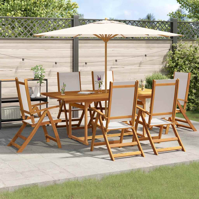 Set mobilier de grădină, 7 piese, lemn masiv acacia/textilenă - WALTI WALTI