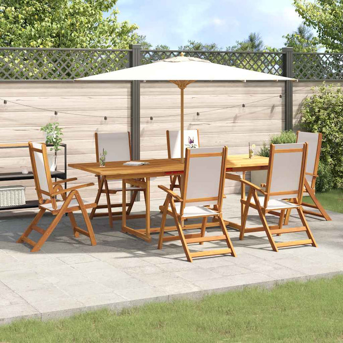 Set mobilier de grădină, 7 piese, lemn masiv acacia/textilenă - WALTI WALTI