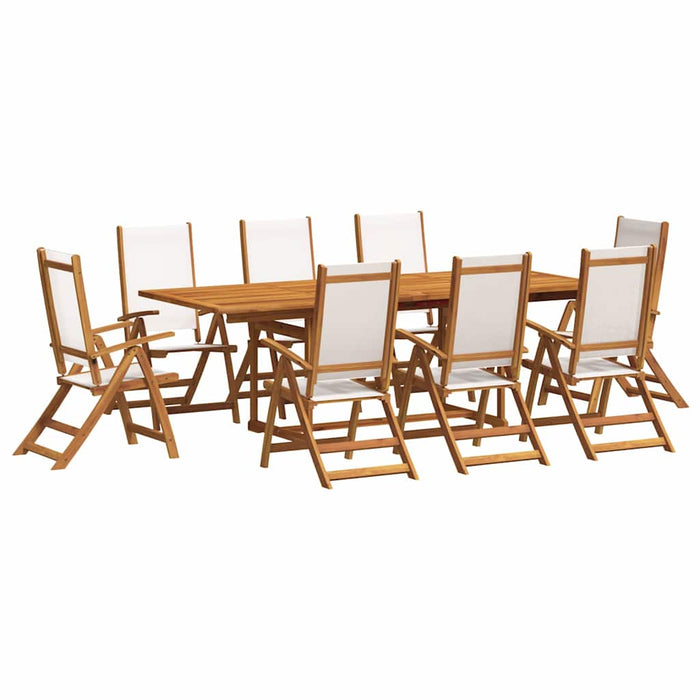 Set mobilier de grădină, 9 piese, lemn masiv acacia/textilenă - WALTI WALTI