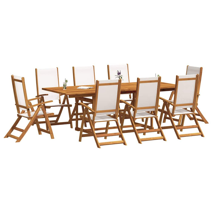 Set mobilier de grădină, 9 piese, lemn masiv acacia/textilenă - WALTI WALTI