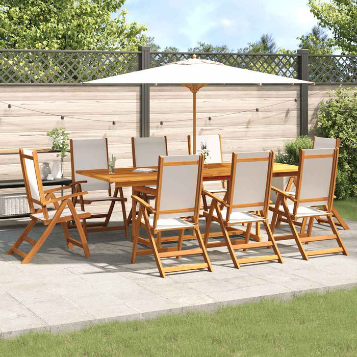 Set mobilier de grădină, 9 piese, lemn masiv acacia/textilenă - WALTI WALTI