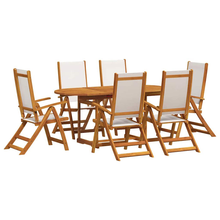 Set mobilier de grădină, 7 piese, lemn masiv acacia/textilenă - WALTI WALTI