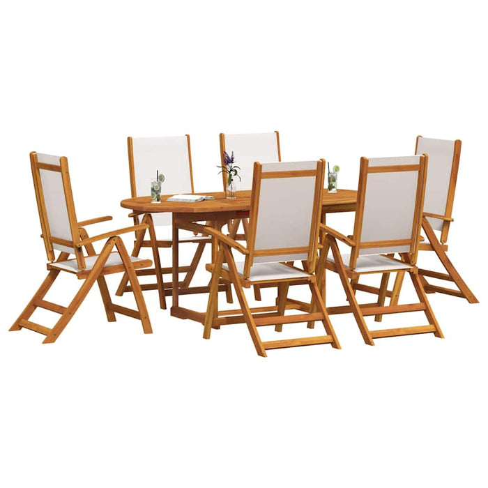 Set mobilier de grădină, 7 piese, lemn masiv acacia/textilenă - WALTI WALTI