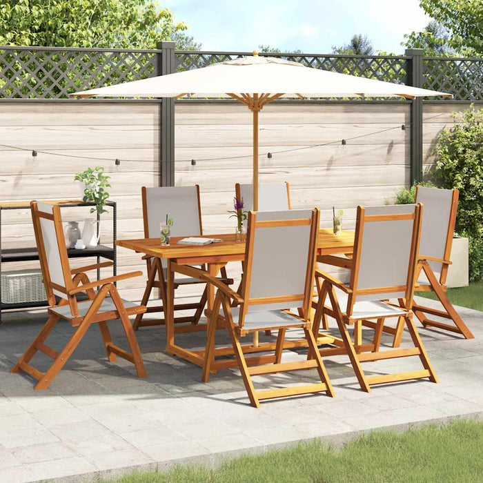Set mobilier de grădină, 7 piese, lemn masiv acacia/textilenă - WALTI WALTI