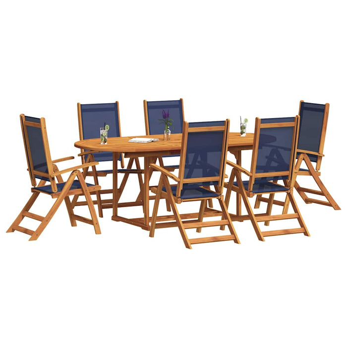 Set mobilier de grădină, 7 piese, lemn masiv acacia/textilenă - WALTI WALTI