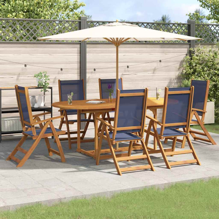 Set mobilier de grădină, 7 piese, lemn masiv acacia/textilenă - WALTI WALTI