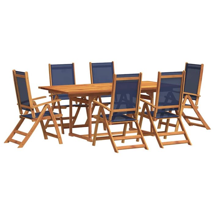 Set mobilier de grădină, 7 piese, lemn masiv acacia/textilenă - WALTI WALTI